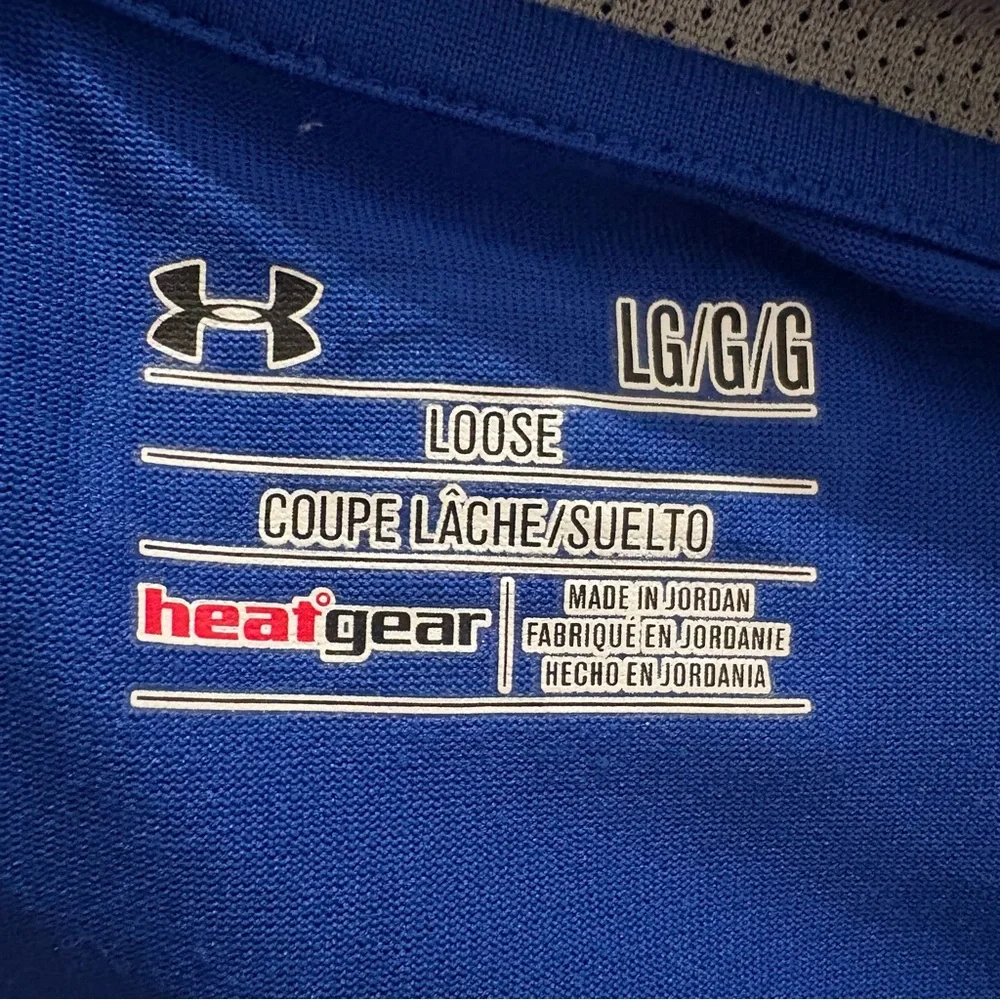 UNDER ARMOUR Jacket Top Mens Size L Blue Full Zip Loose Heat Gear‎ Hood Light